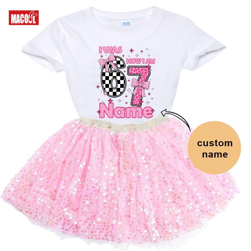Girls Golden Sparkling Skirt Birthday Party Outfits Girl Dress Set Child Outfits