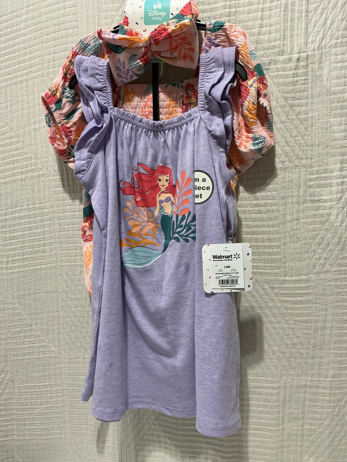 disney baby 4 piece mermaid dress/ outfit set size 24 months new
