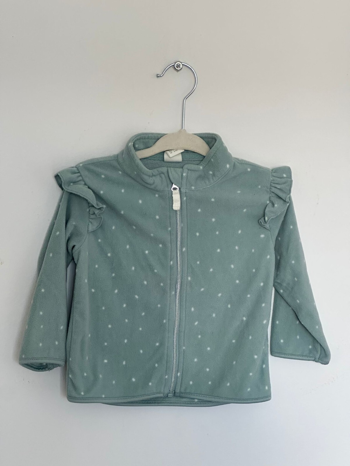 H&M 2-piece Babies Fleece Set Light Turquoise/Dotted with Elasticized Trim | 9M