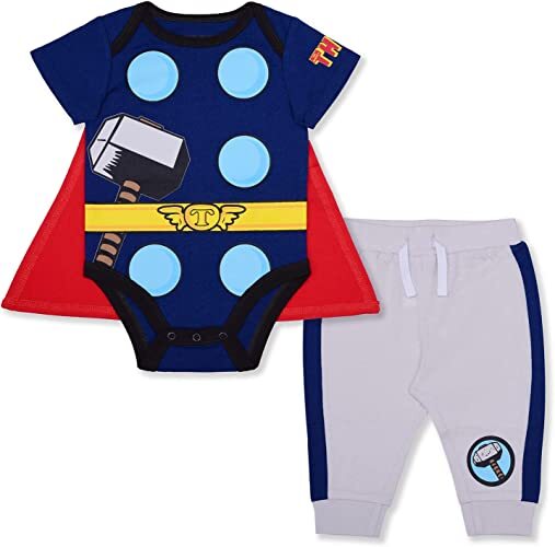 Marvel Thor Baby One Piece Sweeper & Jogger Set (Sizes 0/3M – 6/9M)