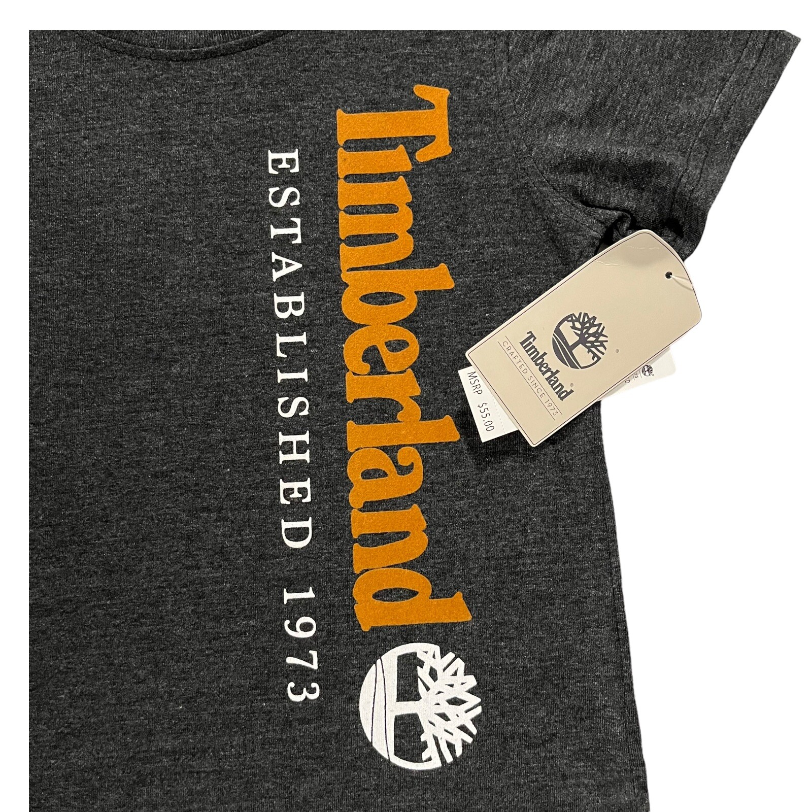 Timberland Baby Boys T-Shirt and Shorts Set Size 12- 24 Months Dark Gray-Beige