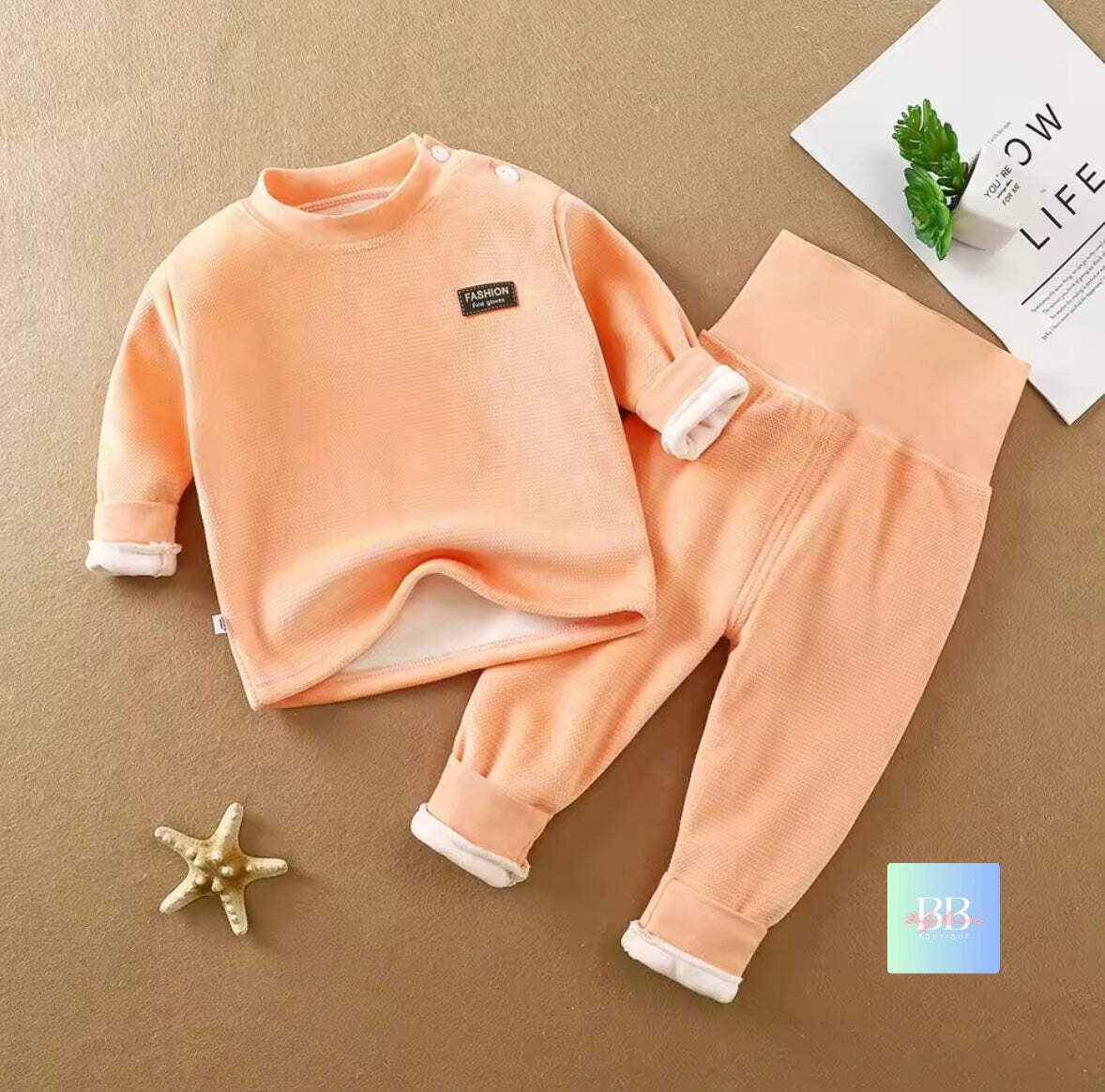 Baby Toddler Unisex Thermal Sweater & Pants Set 5 colours 6M-5Y