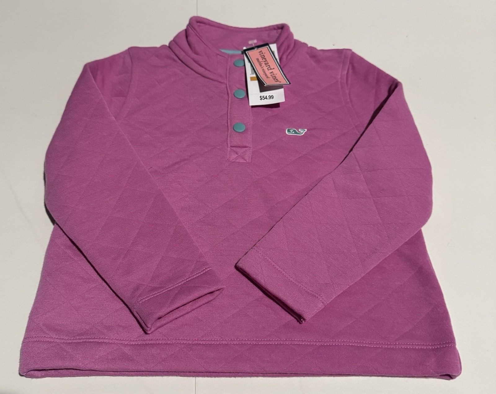 Classic Vineyard Vines Toddler Girl 3T Dark Pink Quilted Snap Quarter Pullover