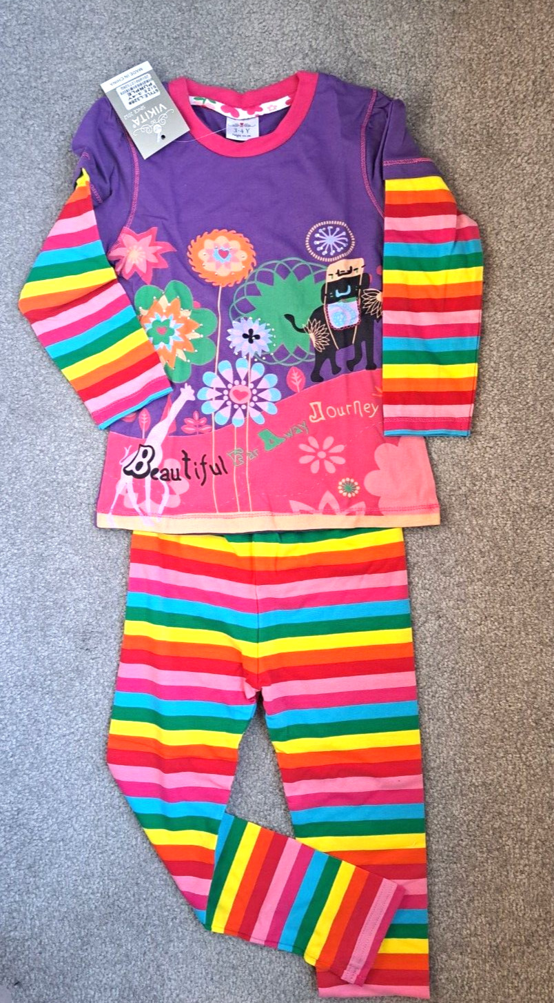 NWT Vikita Girls Shirt Leggings Outfit Set Size 3-4 years 4t