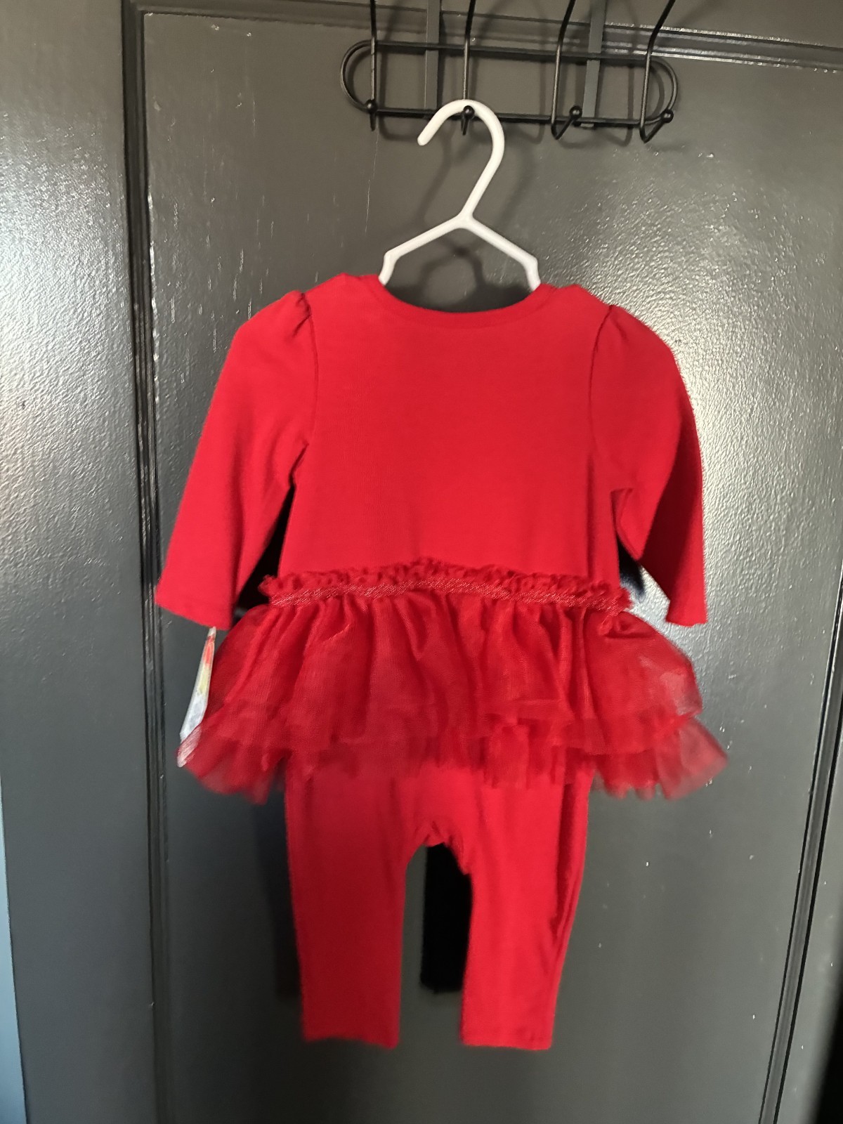 NWT Cat & Jack Baby Red Heart Tulle Skirt One piece Outfit Size 3-6 Months