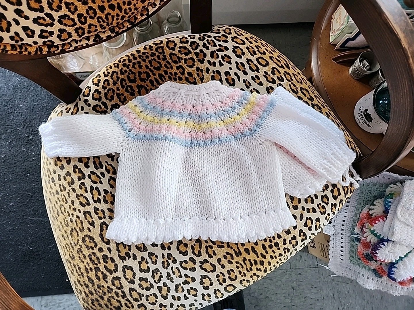 Layette Handmade White Pink Blue Yellow 6-9 mths