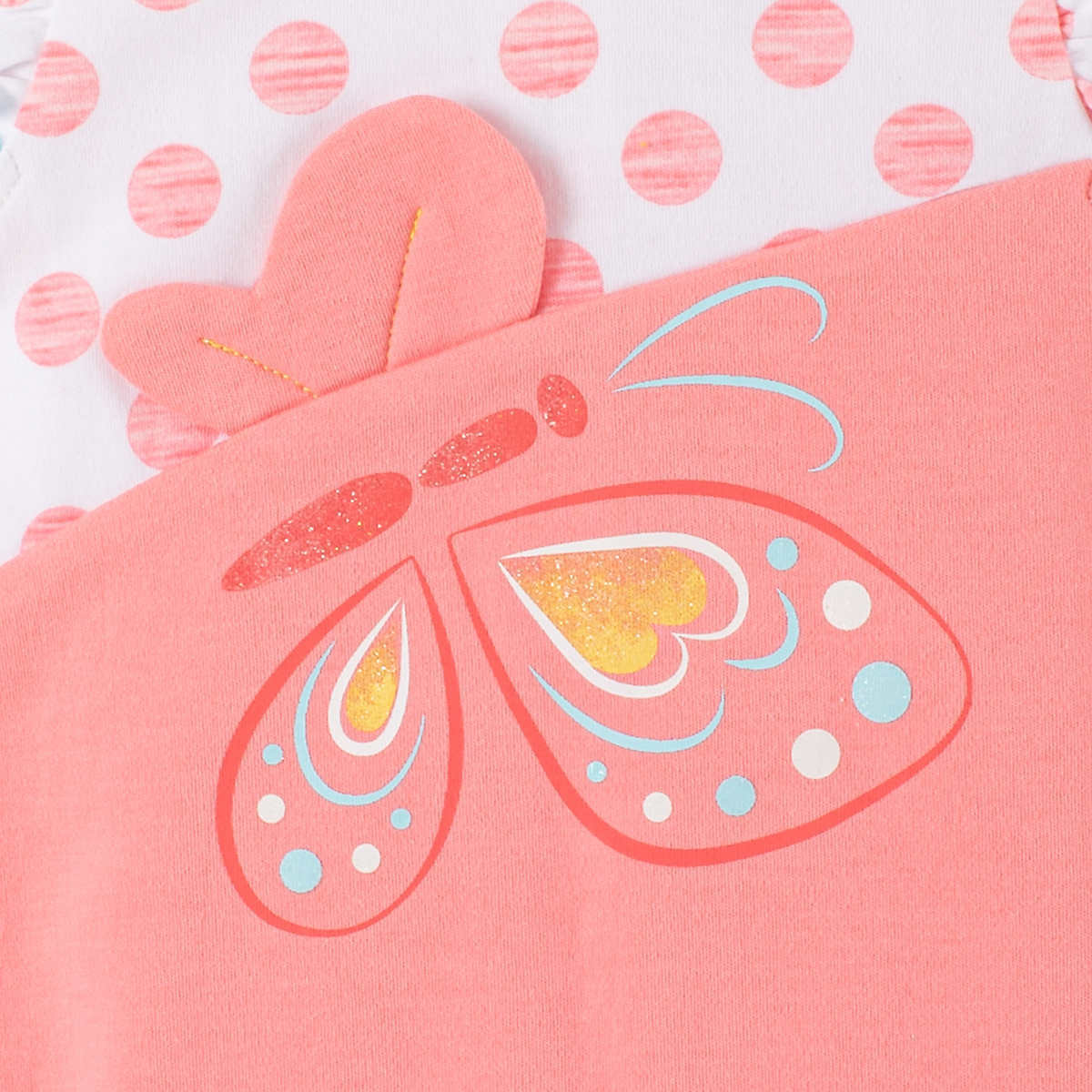 NEW! Kids Headquarters Girl’s Butterfly Print 3-piece Romper 3, 6, 9, 18, 24 M