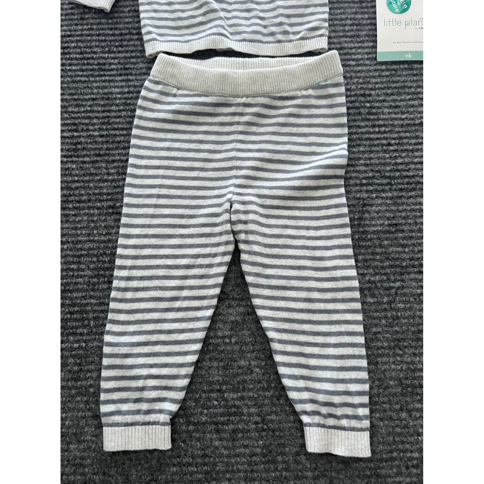 Little Planet by Carters Newborn Organic Cotton Striped Henley Sweater Pants Set