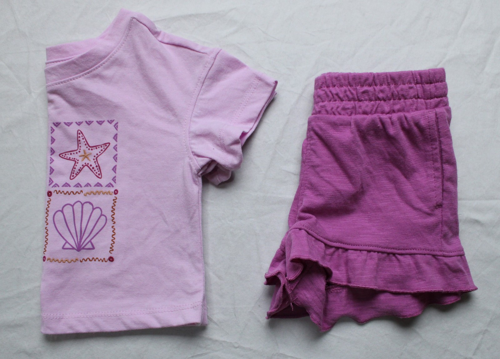 Cat & Jack Toddler Girls Short Sleeve T-Shirt/Shorts Set JK5 Purple Size 18M NWT
