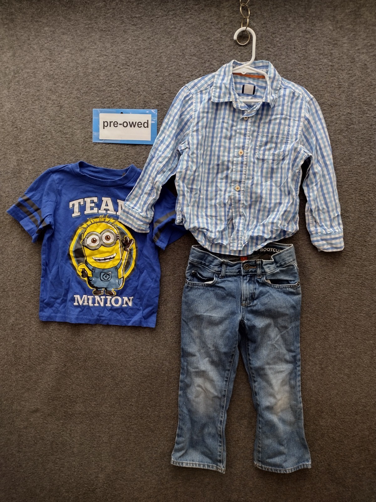 Assorted Brand Toddler Boys 3-Pack Long Sleeve Button Down +Jeans + T-Shirt