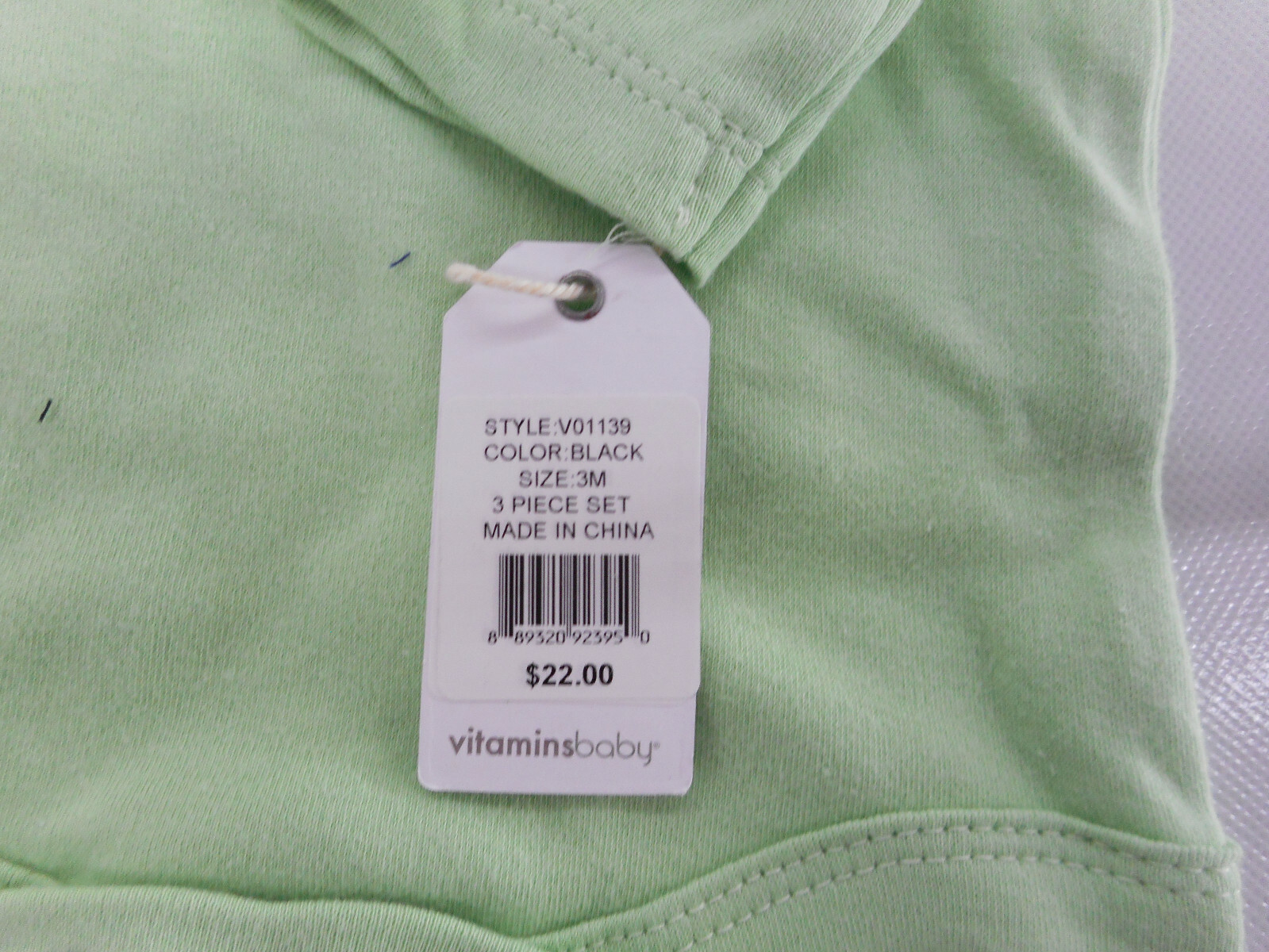 Infant Boys Vitamins Baby $22 L.S. Bodysuit, Pants & Cap 3PC Set Sz 3Mth.-18Mth.