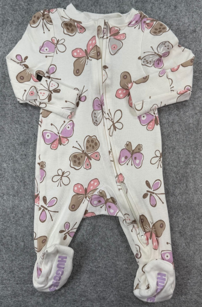Baby Girl Clothes Huggies Newborn Colorful Butterfly Footed Outfit