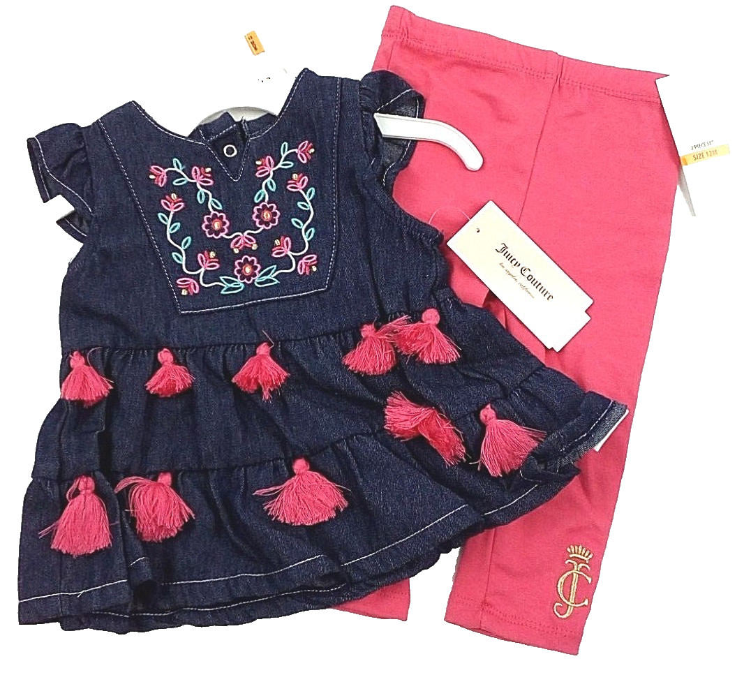 Juicy Couture Baby Girls 2-Piece Set – Dress & Pants – Size 12 Months – NWT