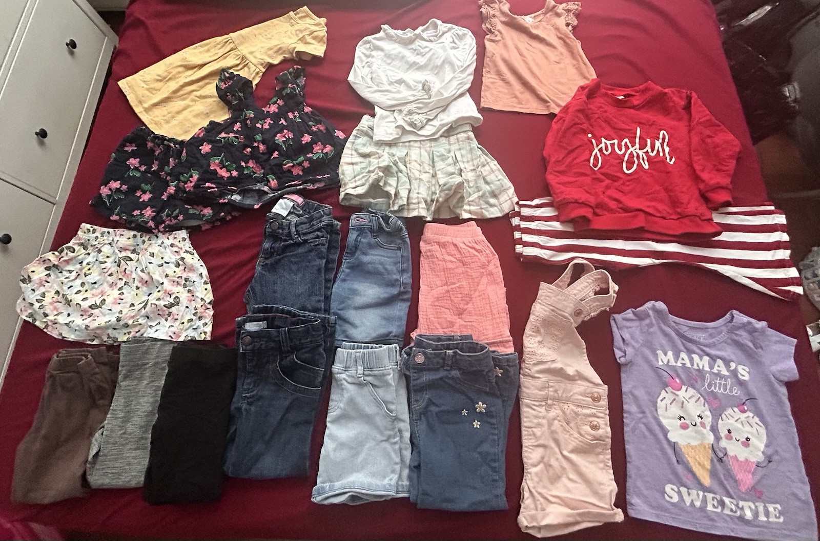 20 Piece Girl Clothing Lot – 3T (11 bottoms, 3 sets, 1 dress, 2 shirts)
