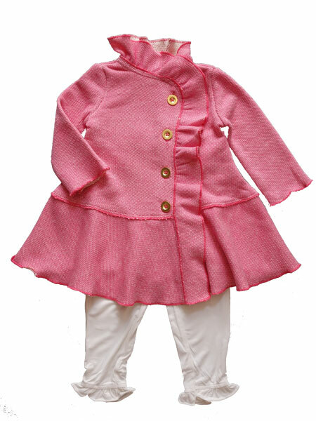 Fore N Birdie NWT Baby Girl Dress & Legging Set Pink Ruffle Knit Sizes 9M-24M
