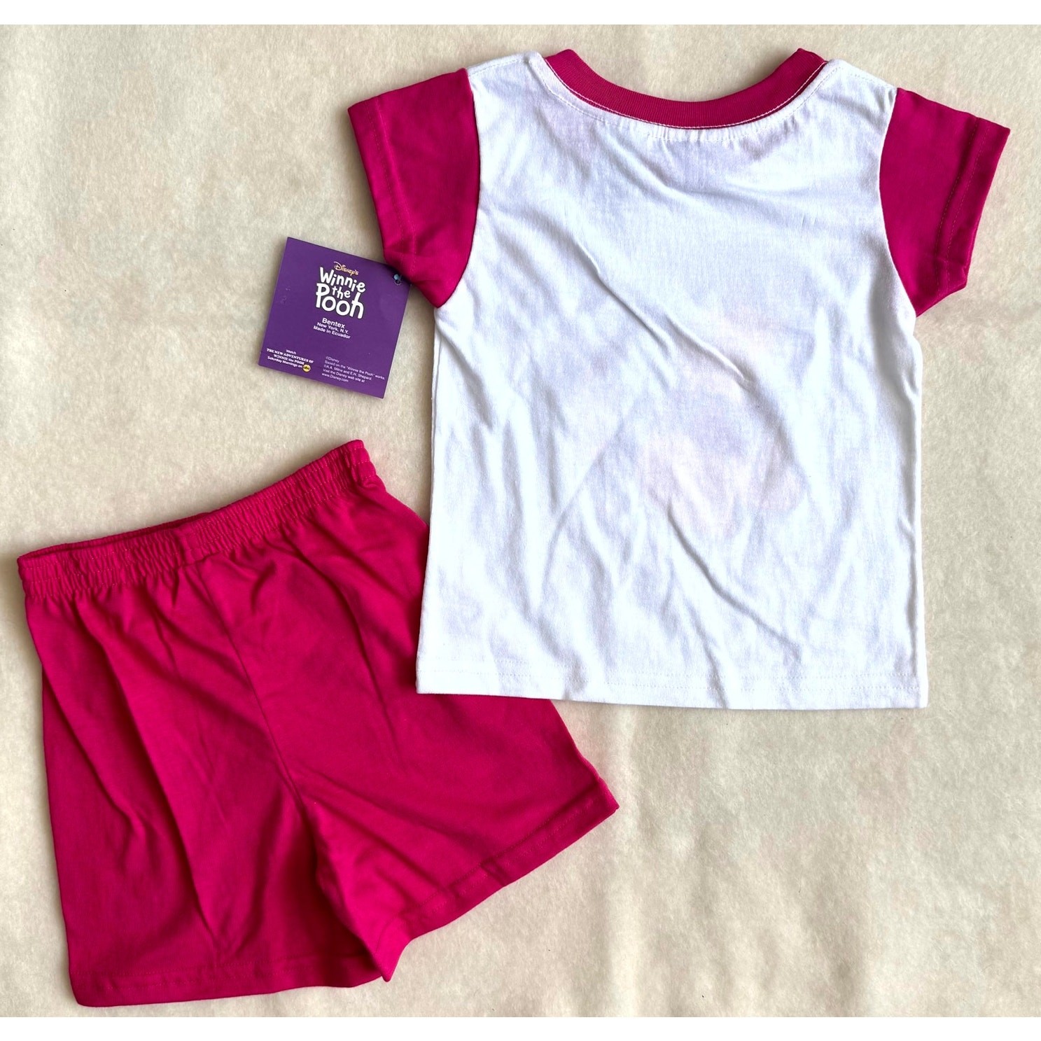 Vintage 90s Disney Pooh Shorts Set Girls Size 3T Piglet Nice Place For A Chat
