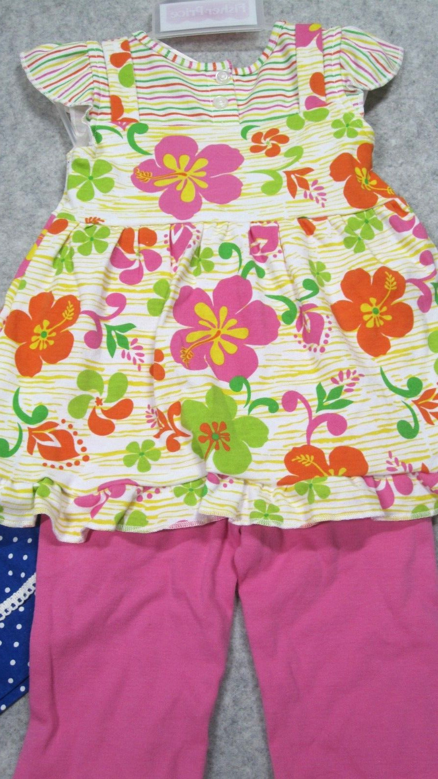 Fisher Price Baby Girl 12 Months Lot of 2 Outfits New Retro Spring Easter Casual