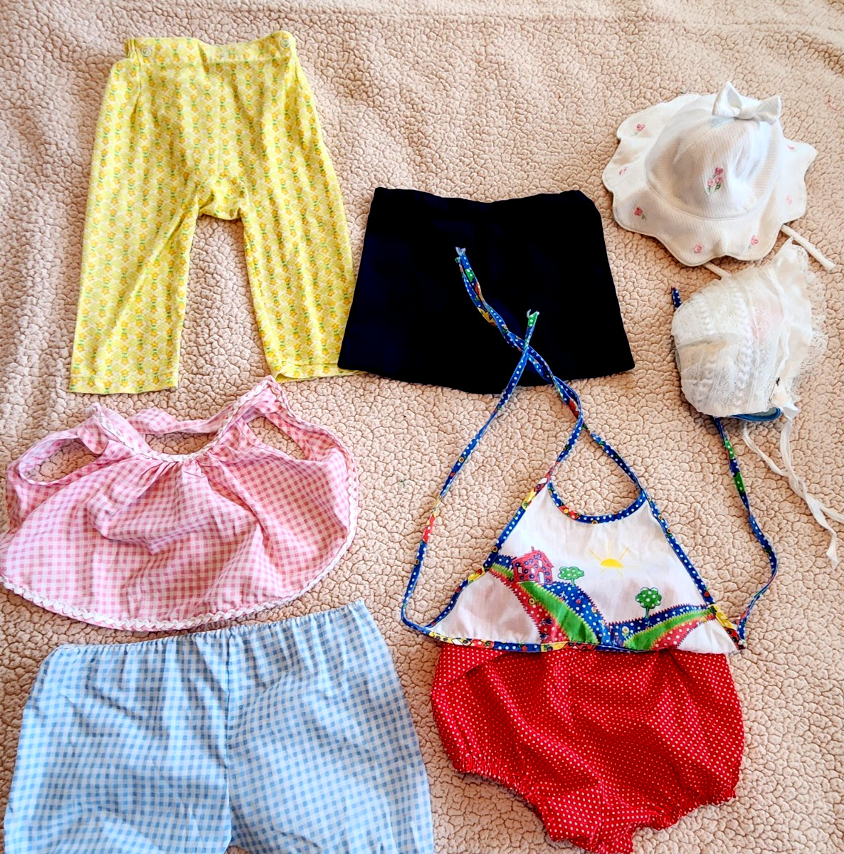 Lot of 8 Vintage Baby Infant Toddler Separates & Hats Various Sizes/Brands