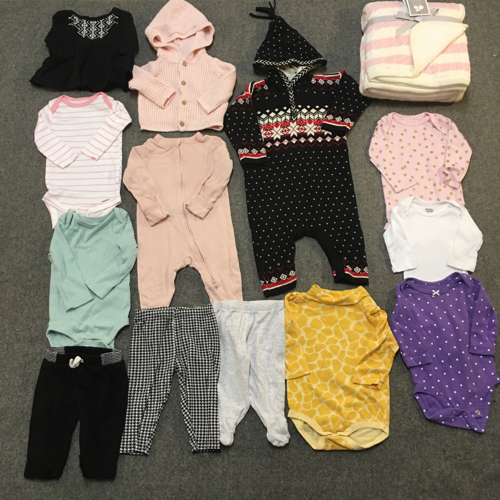 Baby Girl 3-6 Months Clothing Lot 14x Pieces Bulk Winter Knit Preppy Cozy