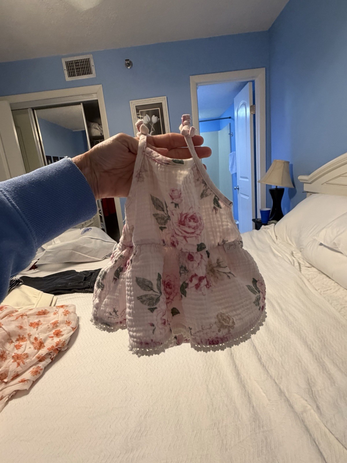 Juicy Couture Kids 100% Cotton Bubble With Skirt And Spaghet Straps, Size 0/3 Mo