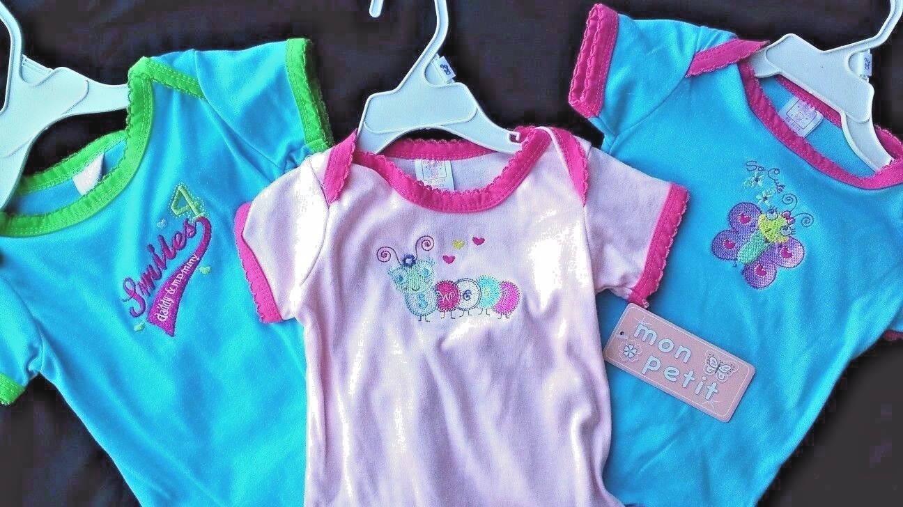 Unisex Infant Cotton outfit 1 piece Snap crotch Choice of Size & Pattern