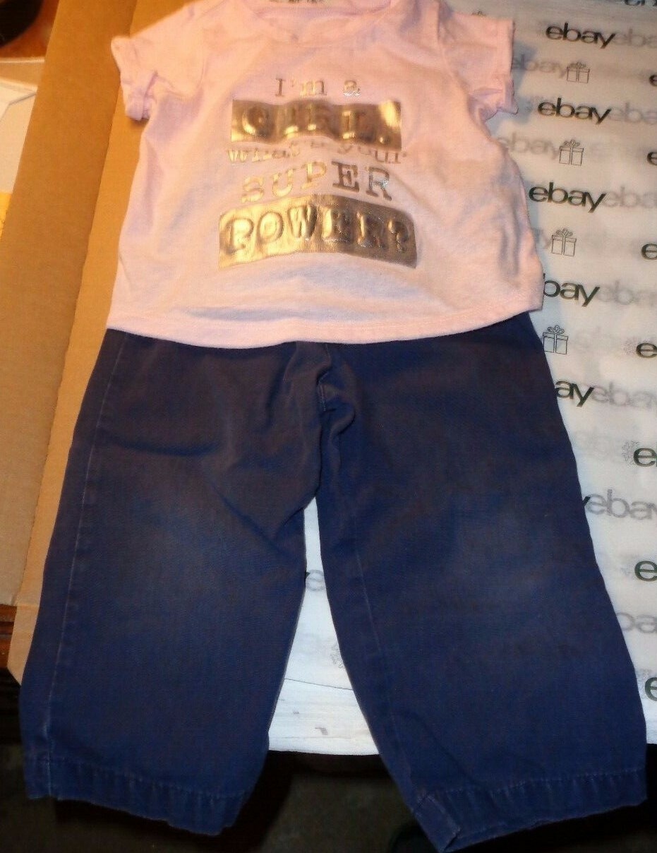 Children’s Place baby girl pink top & blue Carters pant 18M 2 piece deal