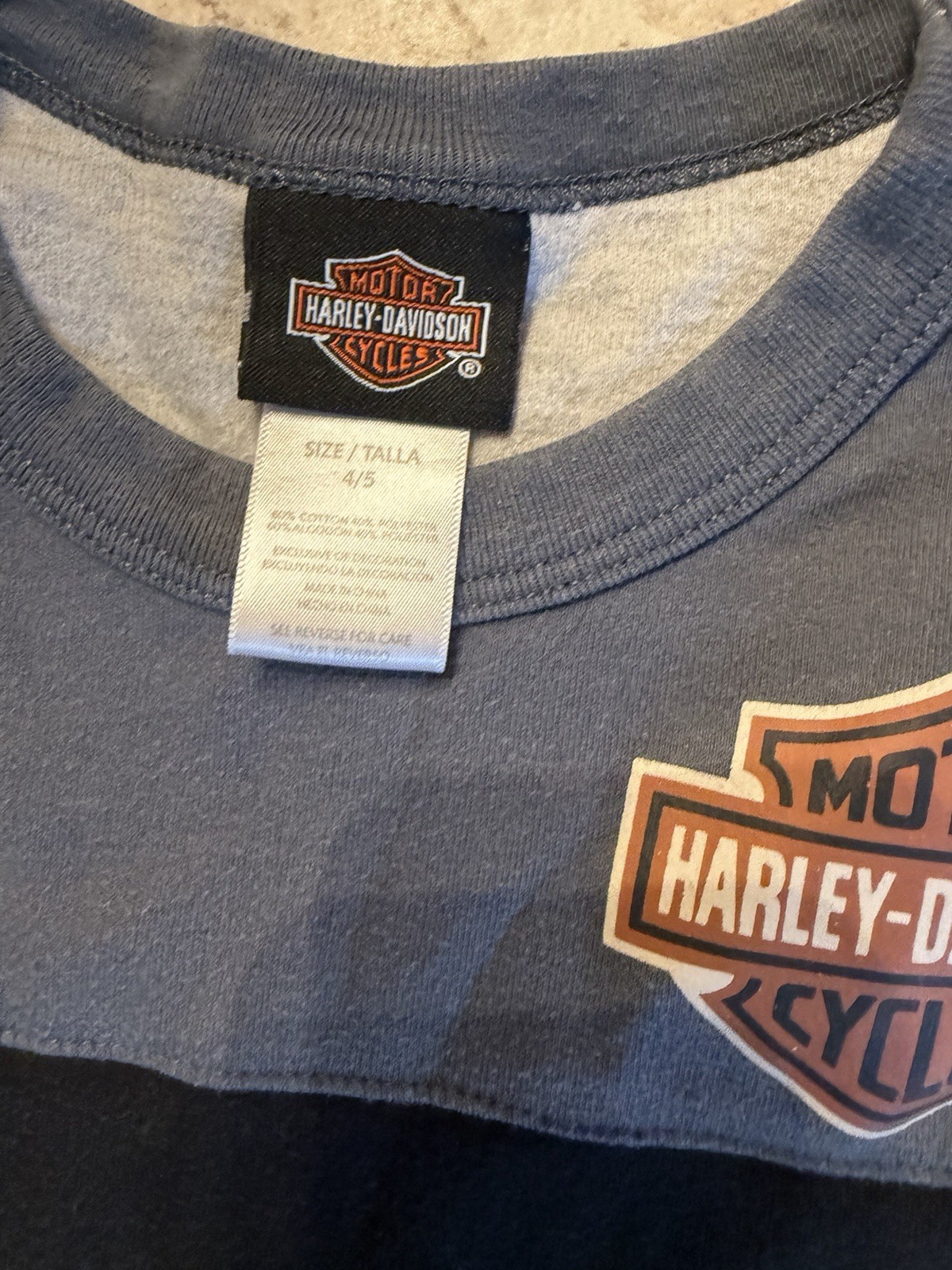 harley davidson baby tee size 4/5 years