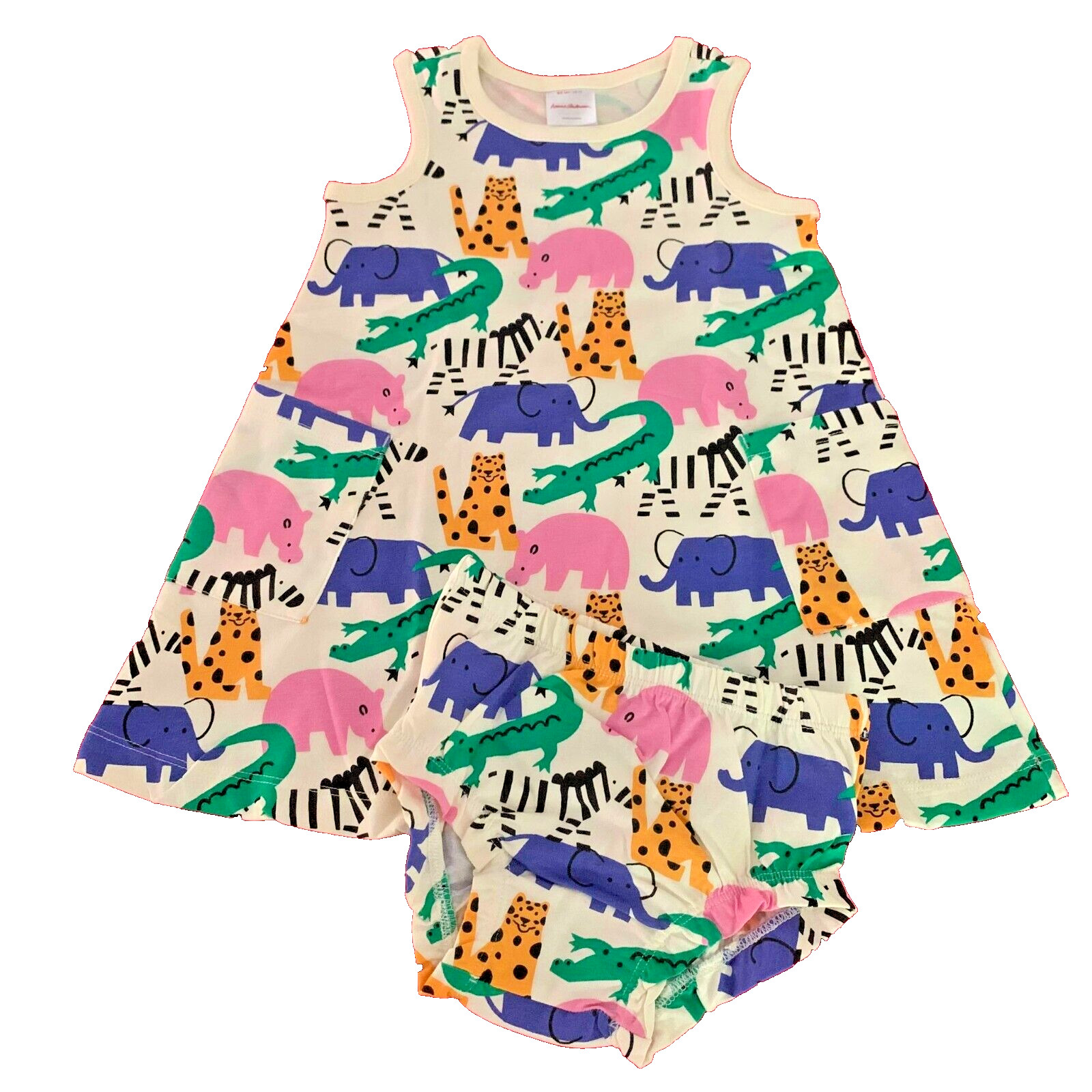 Hanna Andersson Adorable Animal Pocket Dress Set. Size 2 Years, 85 cm
