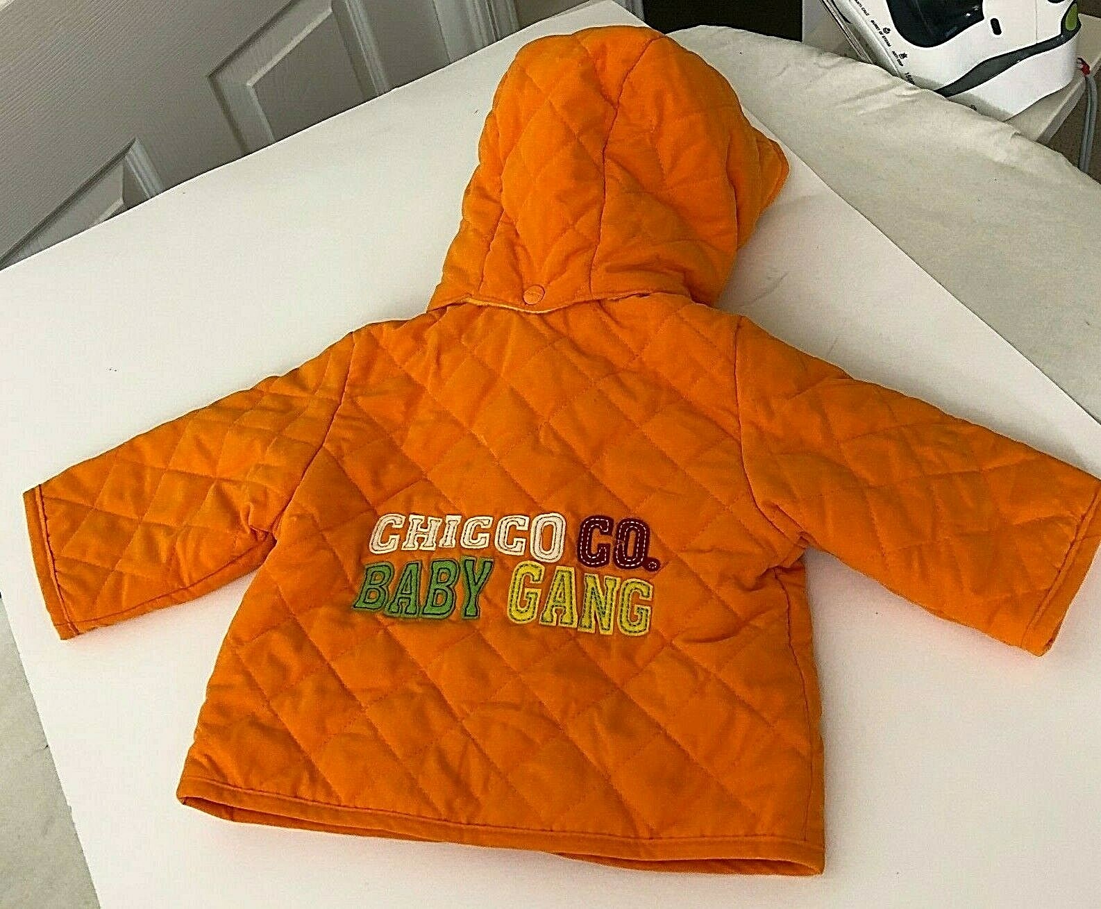 NWT Chicco Quilted Jacket Corduroy Pants Infant 6 Mod Hood Orange Yellow Thermal