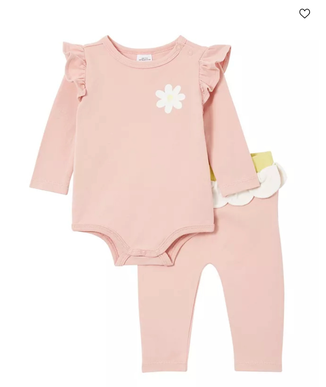 2 PIECE SET Cotton On Baby The In-Character Set Pink Zepher Daisy Size 12-18M