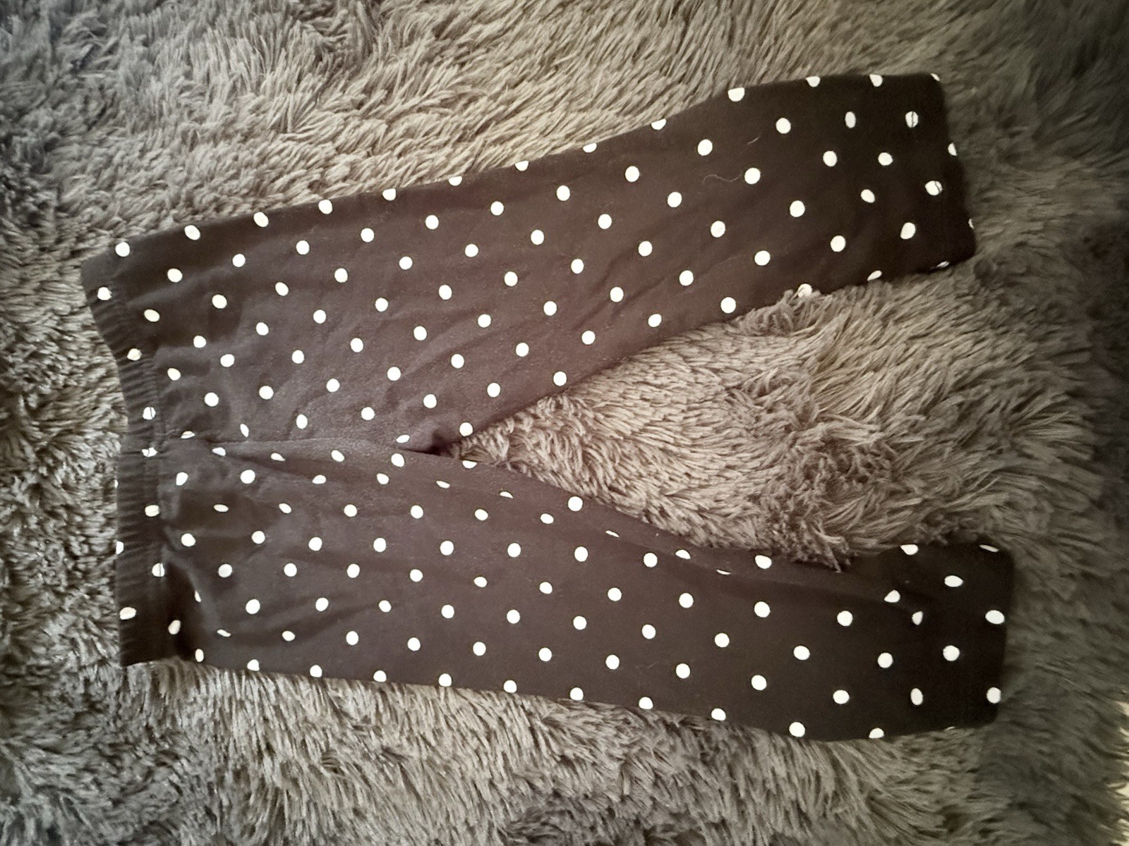Disney Minnie Mouse Girls 18M Black/White Polka Dot Knit Cotton Leggings