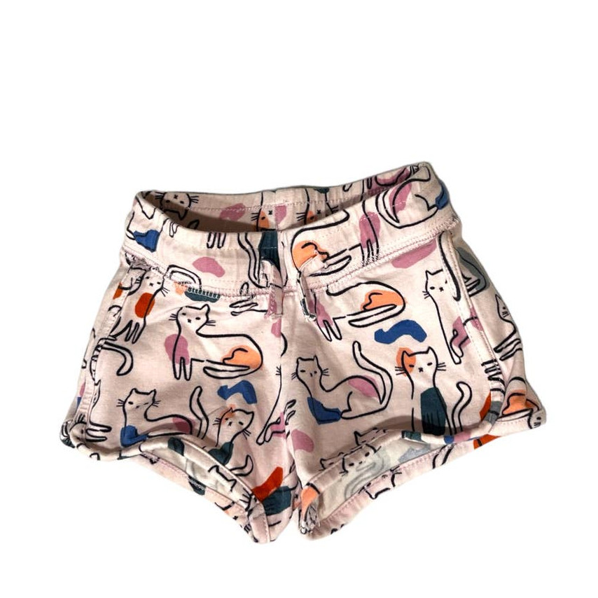 Rumi + Ryder Girls 2T Shorts Pink with Cats Playing