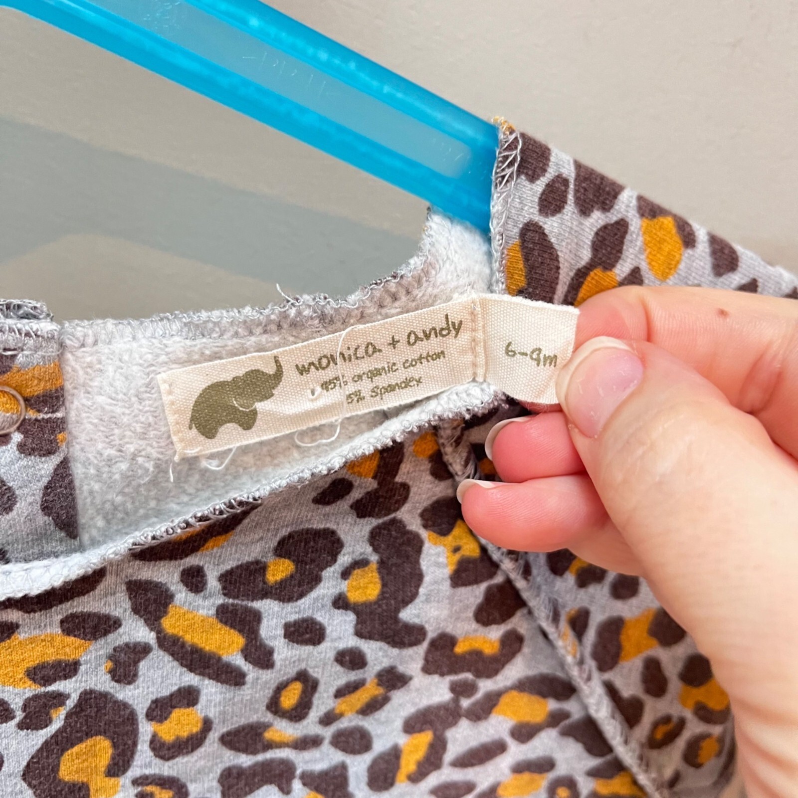 Leopard Print Baby Romper 6-9M Organic Cotton & Spandex Blend By Monica + Andy
