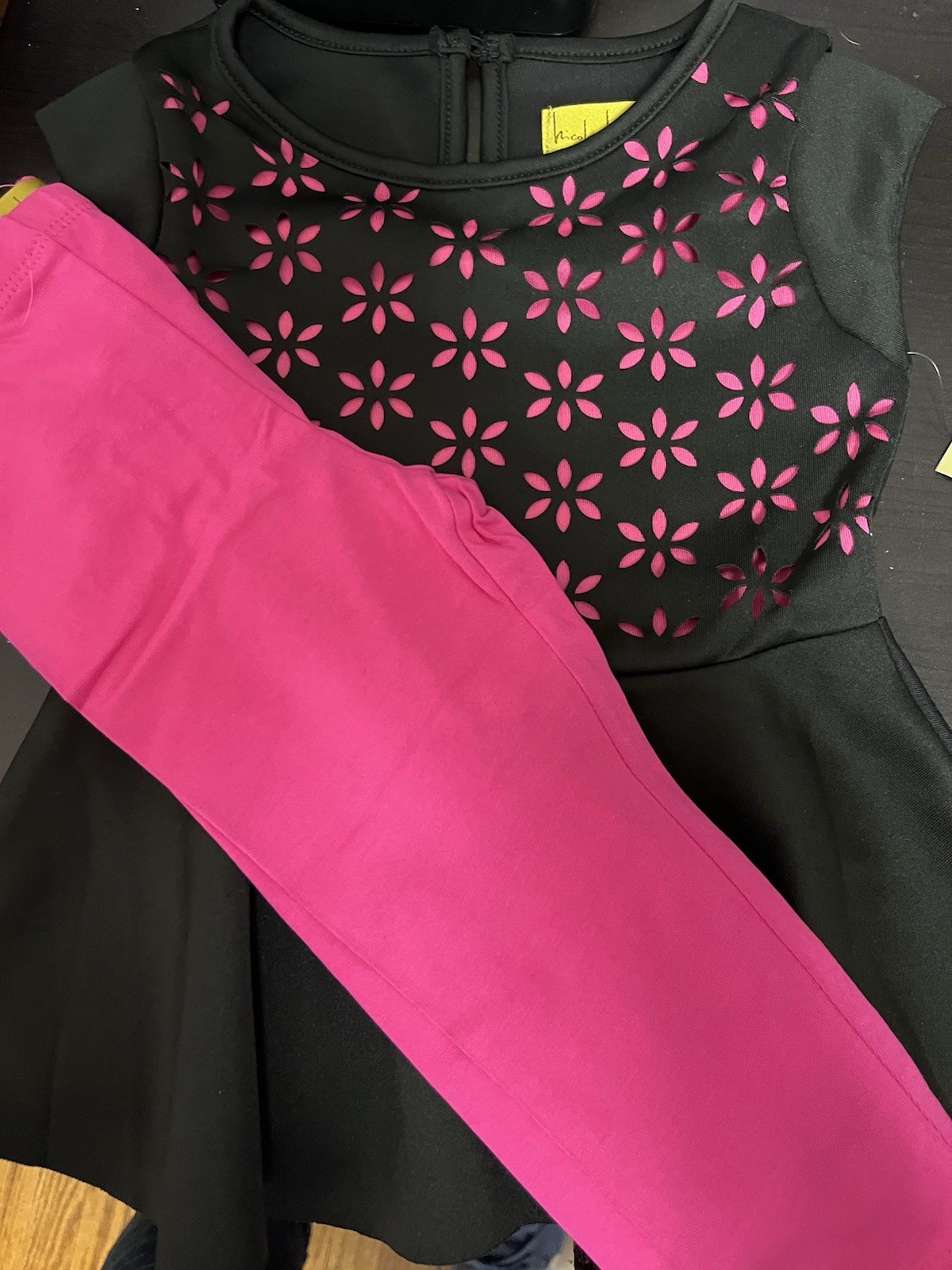 Nicole Miller Matching Set-Black And Pink- Size 24 Months-New