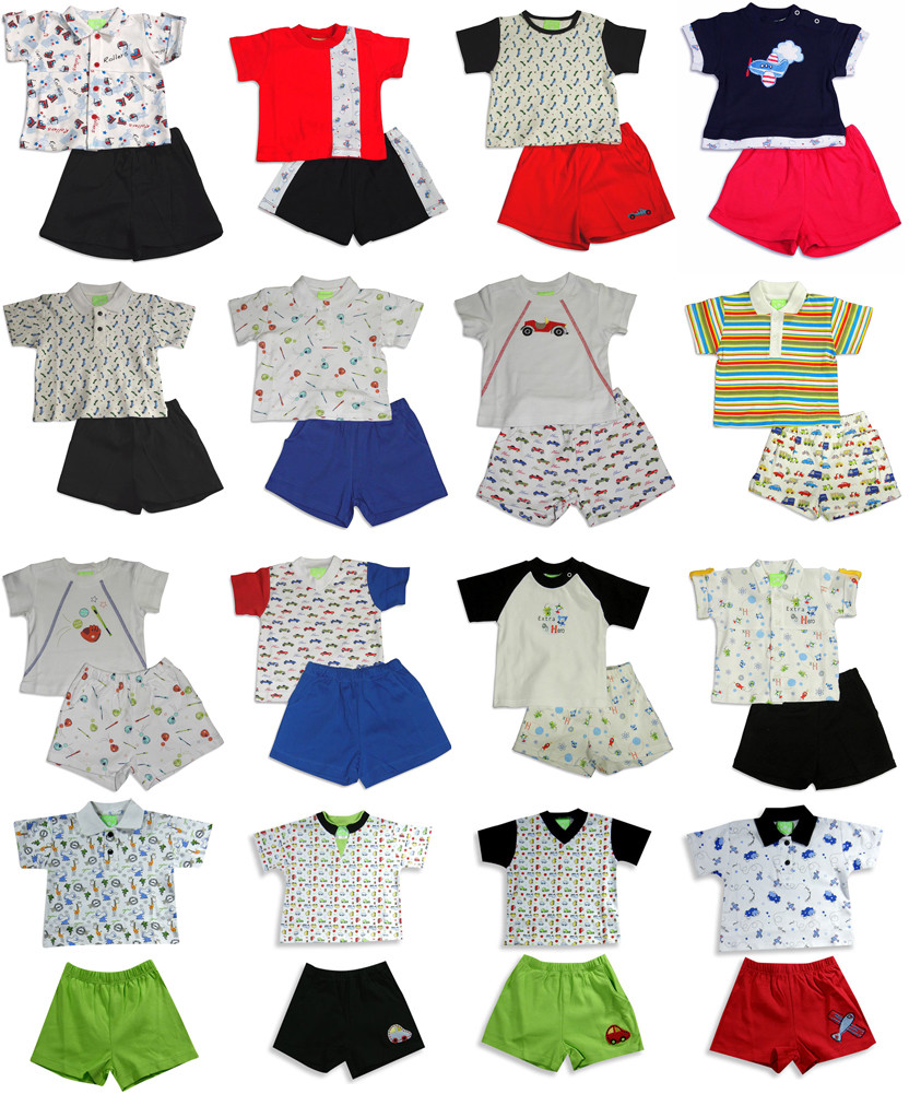 Snopea Baby Infant Newborn Boys Cotton Short Set – Choose from 16 different Sets