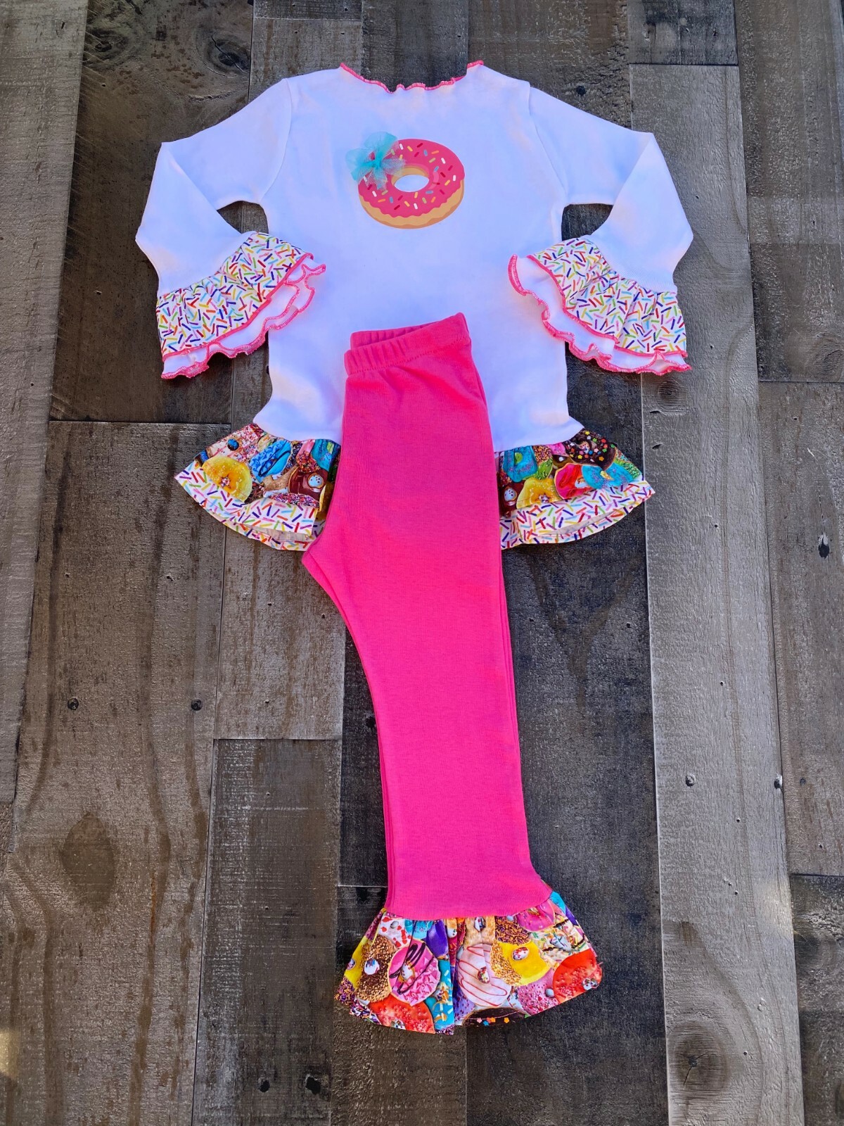 Donut Sprinkle Birthday Girl Pant Outfit | Cute Fall Winter Girl Clothes