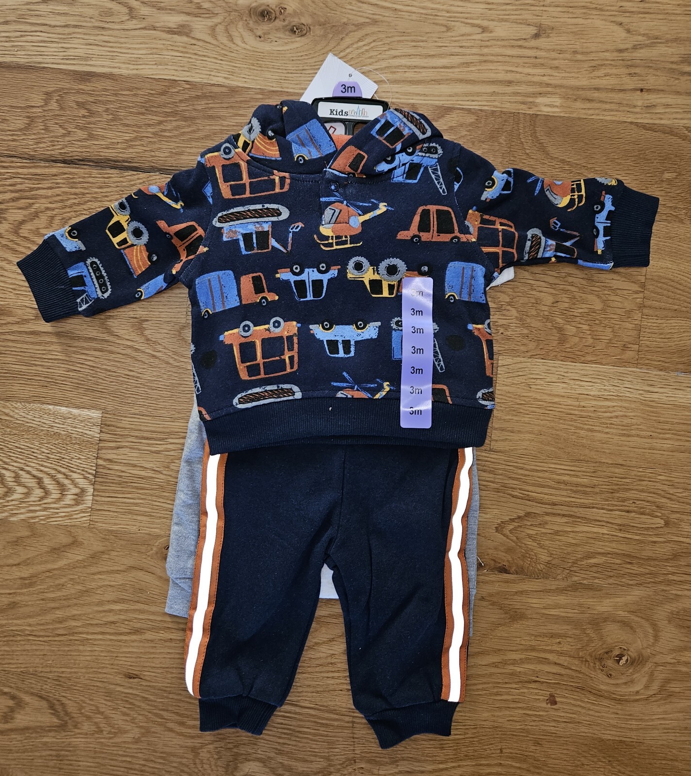 Girls Kids Headquarters 4 Piece Set Navy Blue Construction 3M