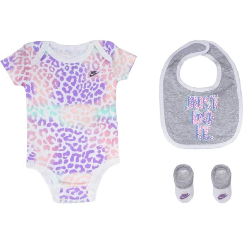 New Nike Baby Girls 3-Piece Set Bodysuit, Bib, Booties Choose Size & Color