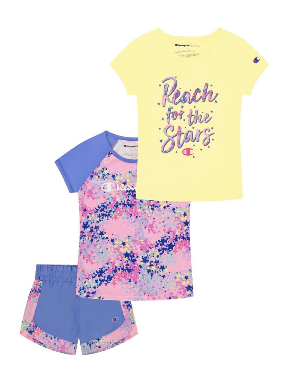 Champion Girls’ 3 Piece Toddler Active Set Pink Blue Size 18 Months