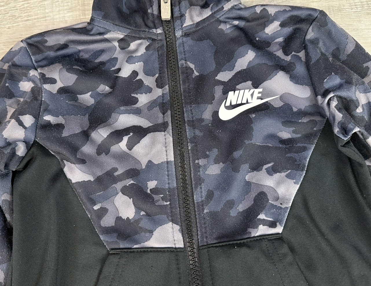 Nike Camo Tracksuit Jacket + Pants Athletic Full Zip Boy Toddler Size 3-4 Years