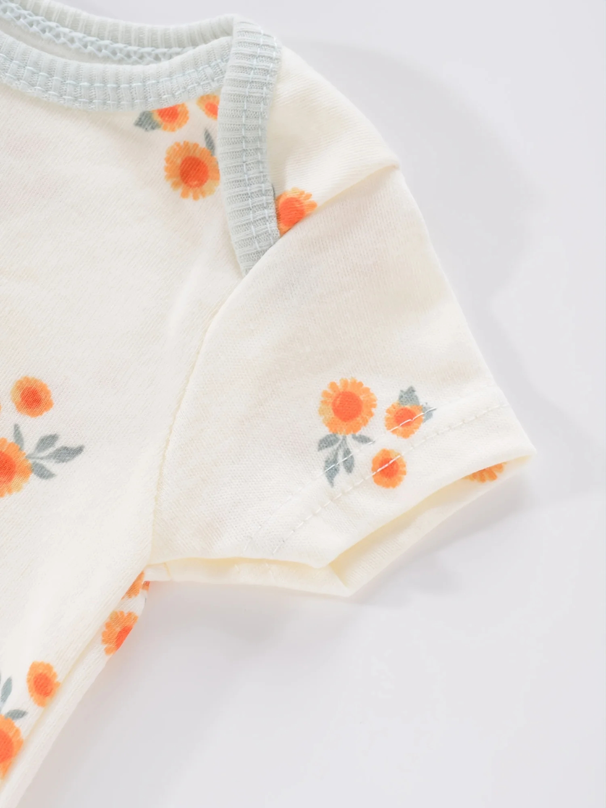 4PCS Newborn Infant Romper Short Sleeve Round Neck Animal Flowers Print