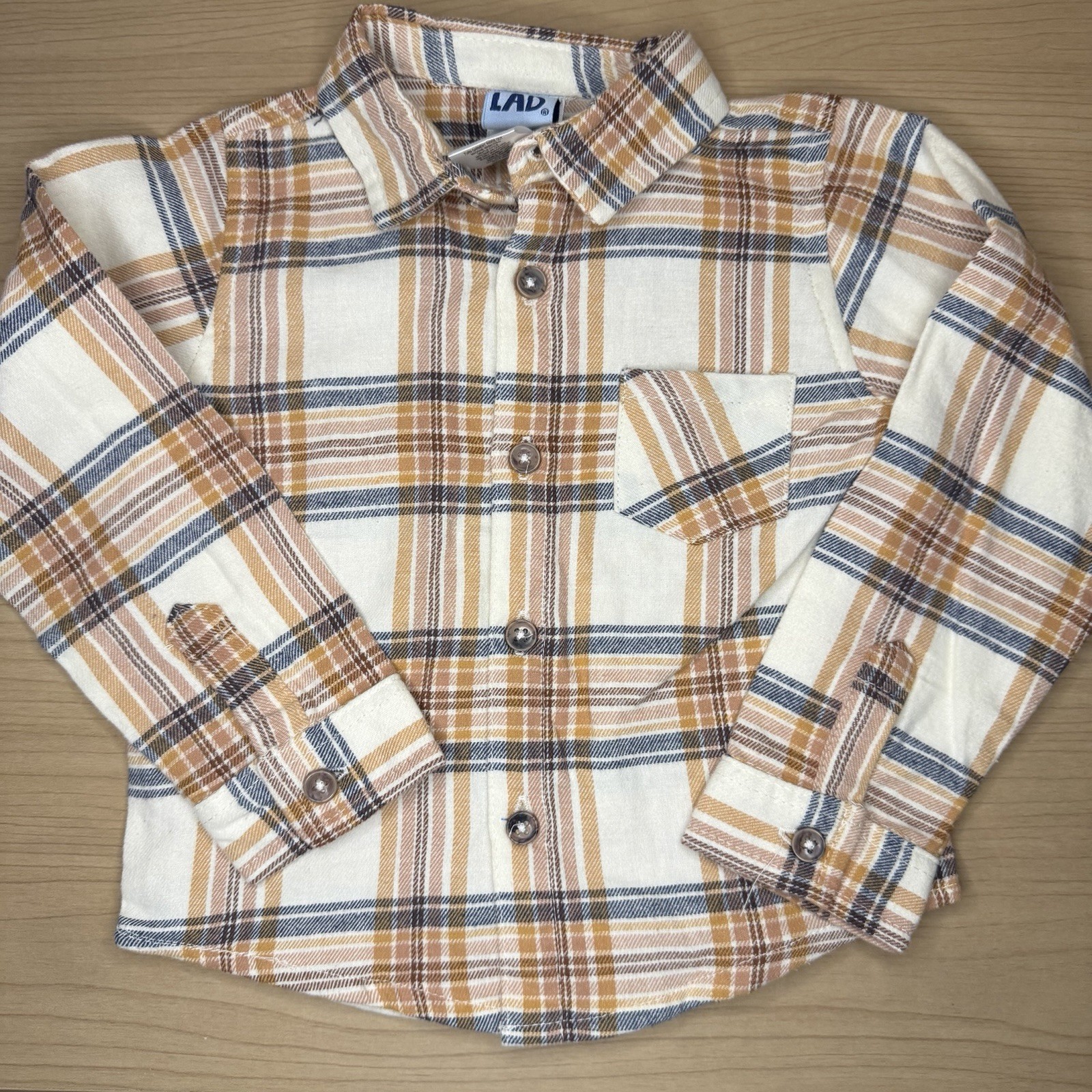NWOT 3 Piece Little Lad Boys Vest/Shirt/Pants 9-12Mo Blue Tan Maroon