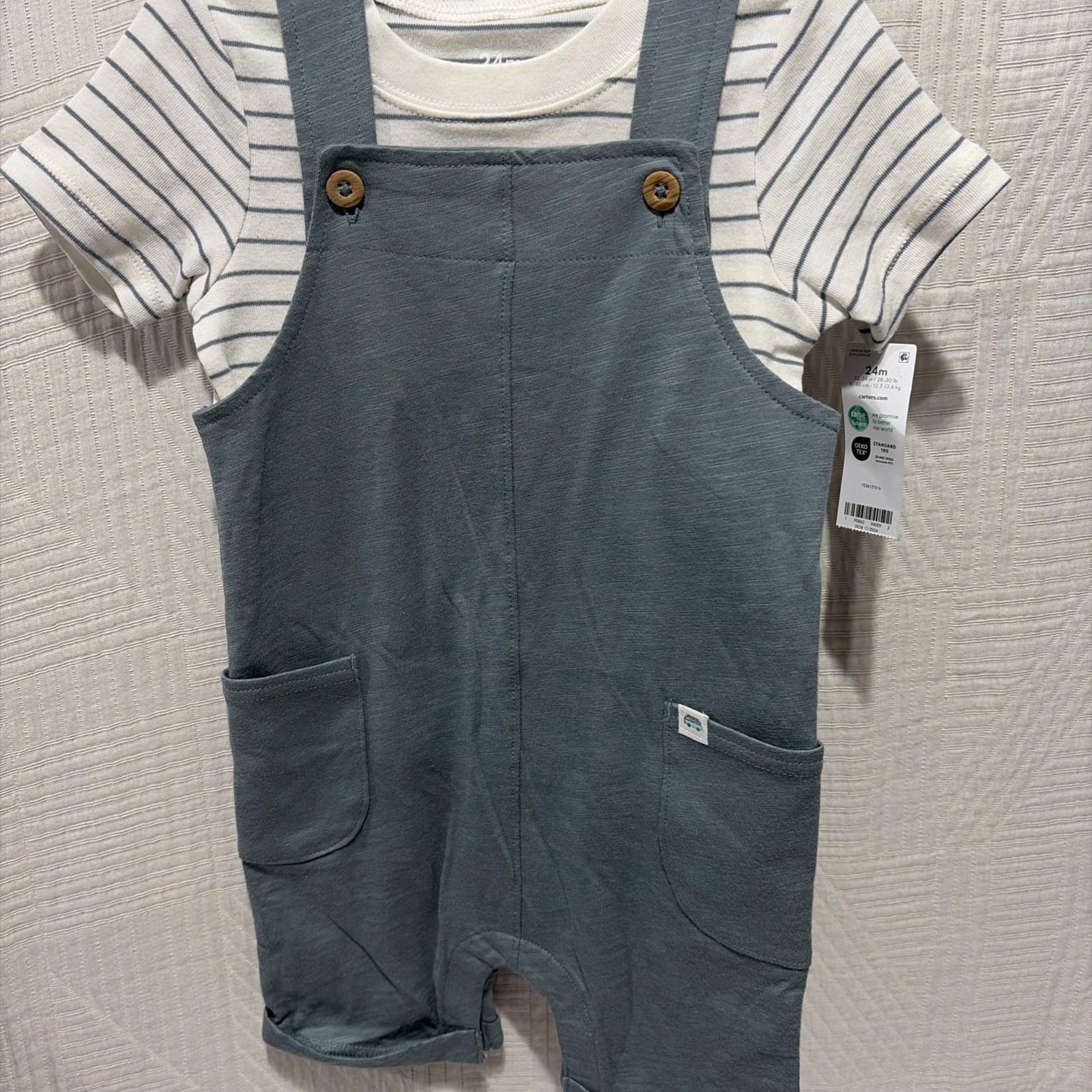 Carters Baby Boy 3 Piece 24 M Knit Short Outfit New