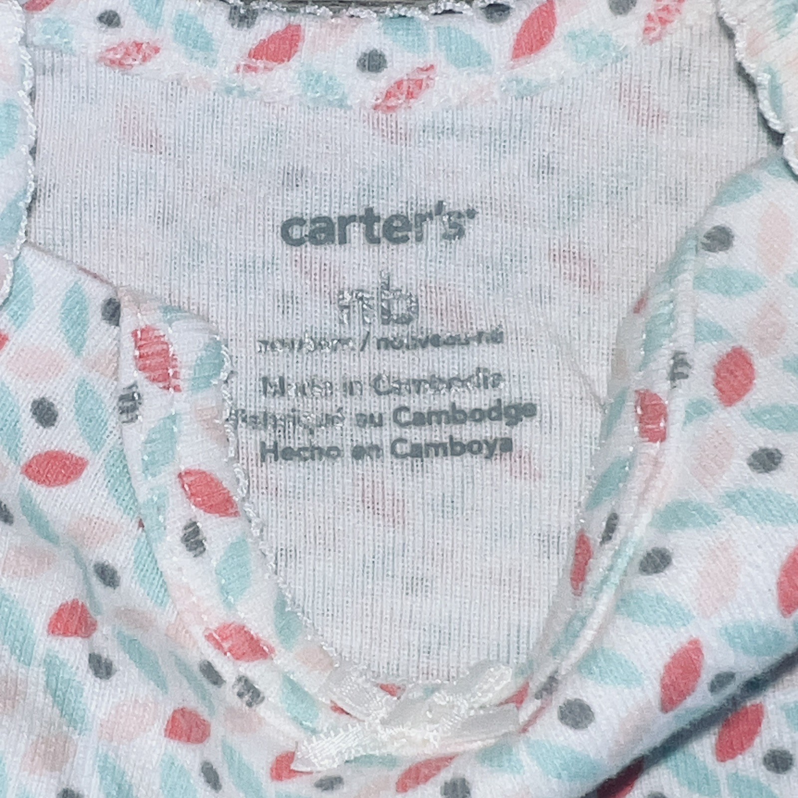 Carters Baby Girls Size Newborn Summer Romper Dress Peach Green Pink