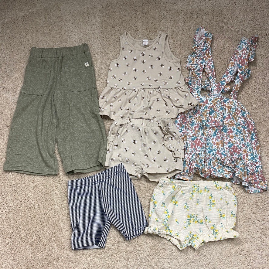 Toddler Girls Clothing Lot 3T Bundle Spring Summer Bee Floral Striped 6pc Set
