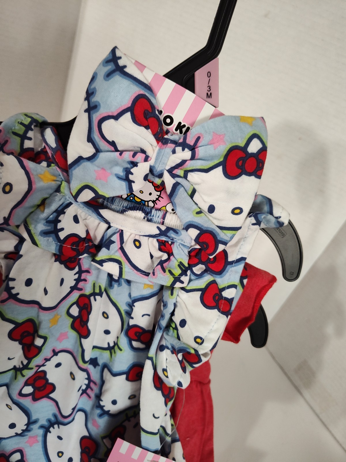 Hello Kitty Baby Girl 2 Piece Romper Set NWT SZ 0-3 Mo Headband Flutter Sleeve