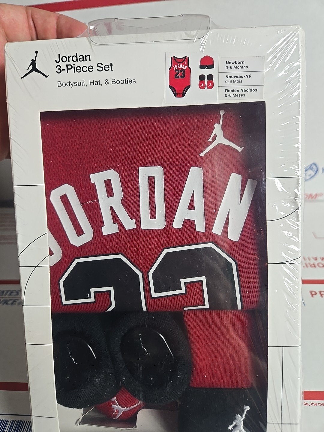 Jordan Jumpman 23 Baby Infant 0-6 Months Bodysuit Beanie Bootie 3 Piece Set NIB