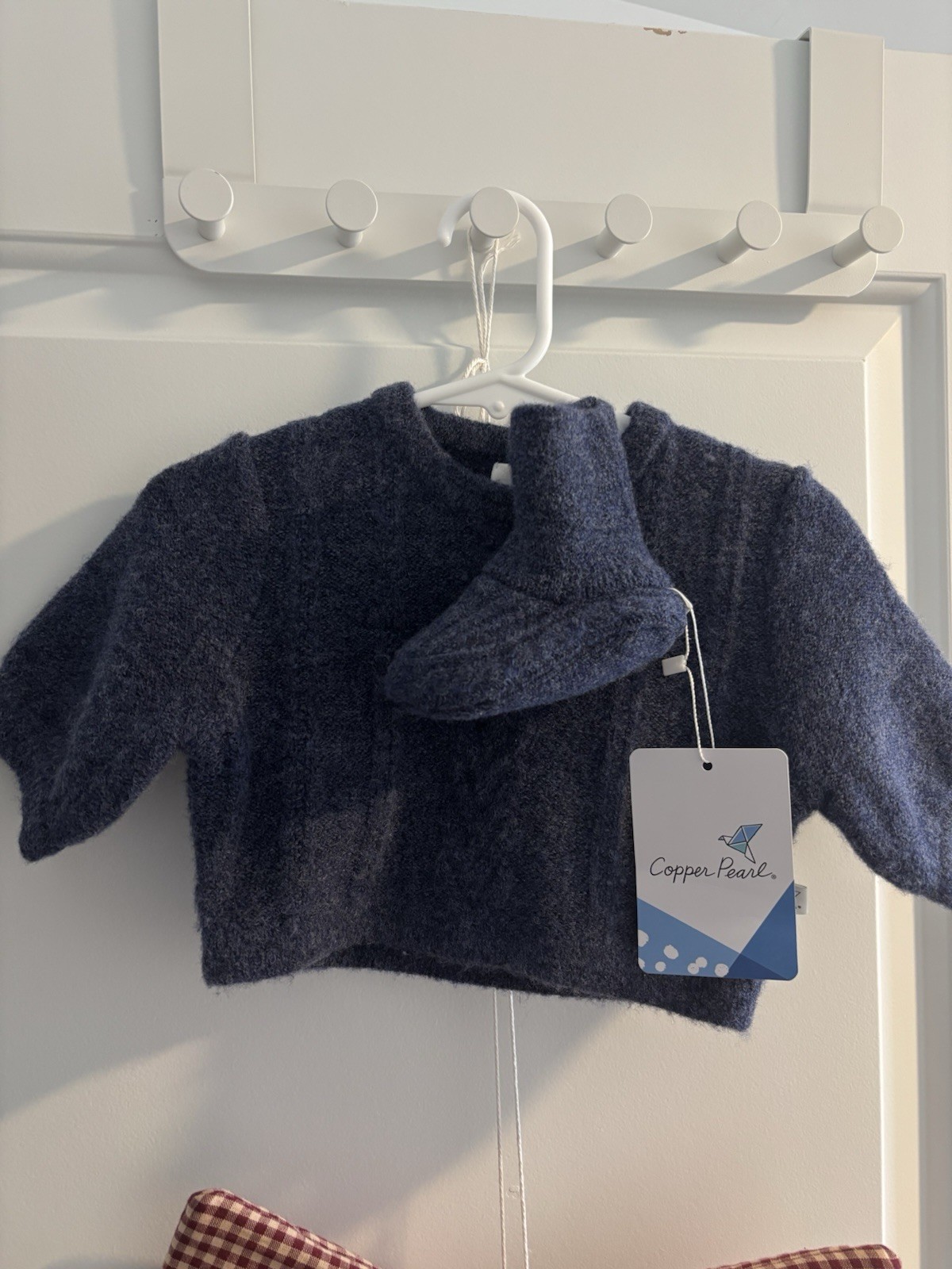 Copper Pearl Cable Knit Sweater & Booties Set Navy 0-3 Months Long Sleeve