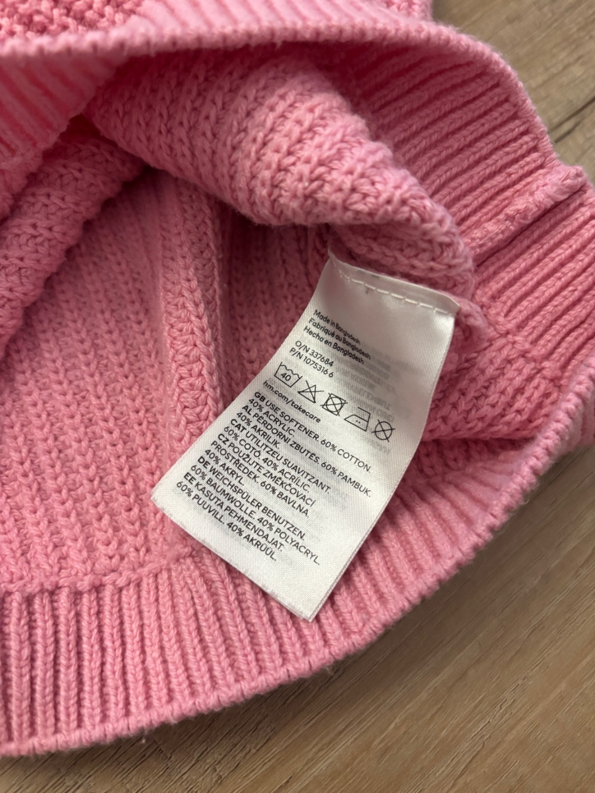 H&M 2 Piece Knit Set Pink 4T Kids Toddler Ribbed Sweater Drawstring Jogger Pants