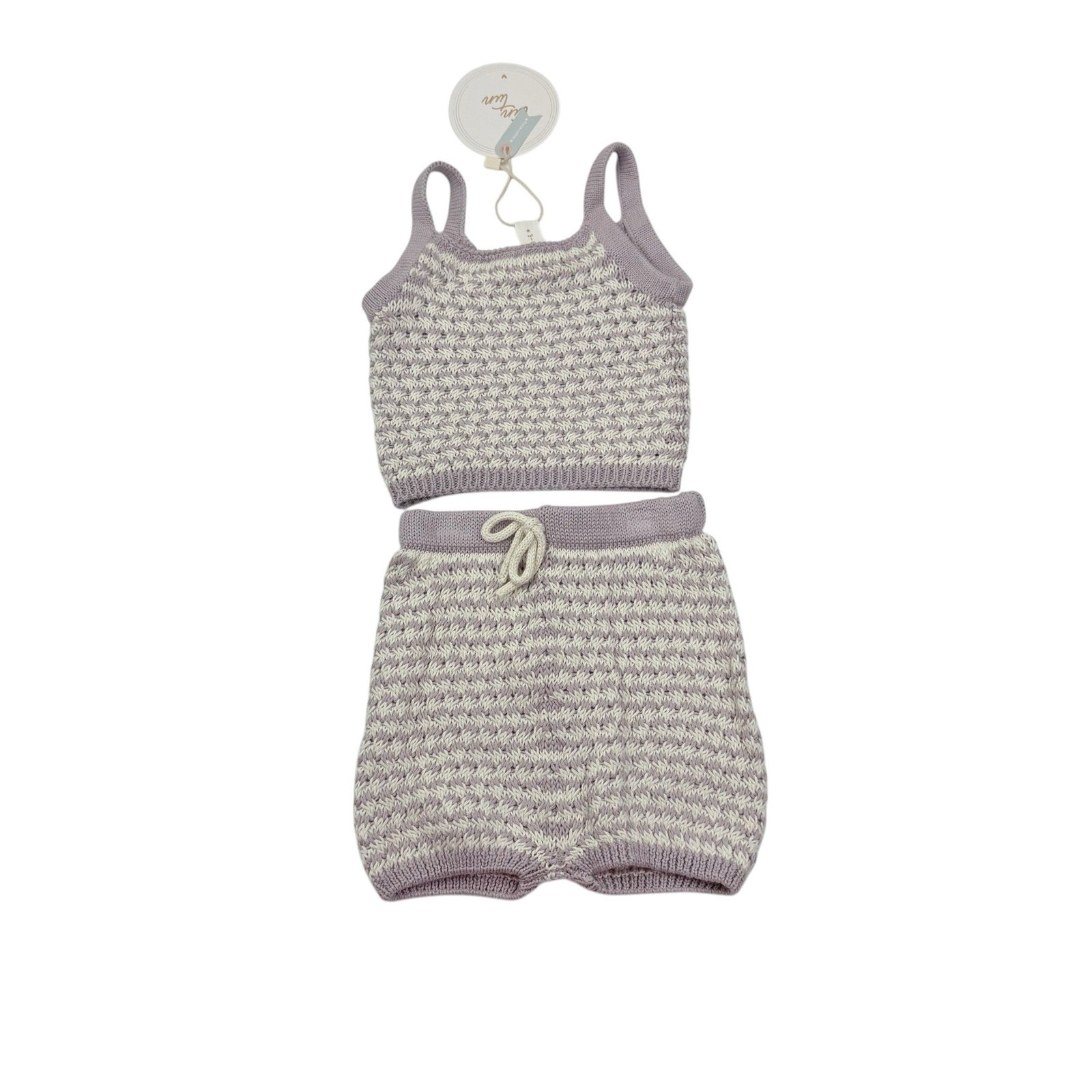 NWT Tun Tun Lily Set Shorts & Top in Lilac Natural, 3/6m